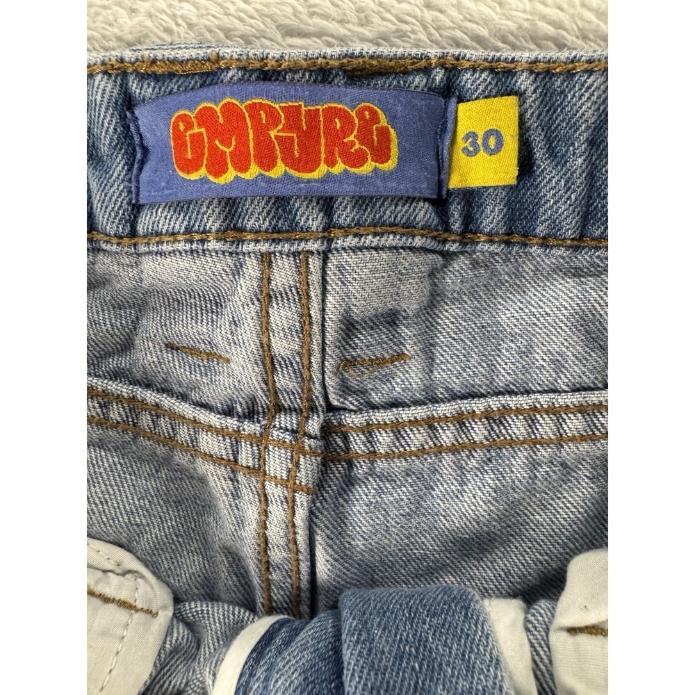 Empyre Relax Jeans Mens 30x29 Y2K Wide Leg Carpenter Skater Denim Blue - Picture 2 of 9